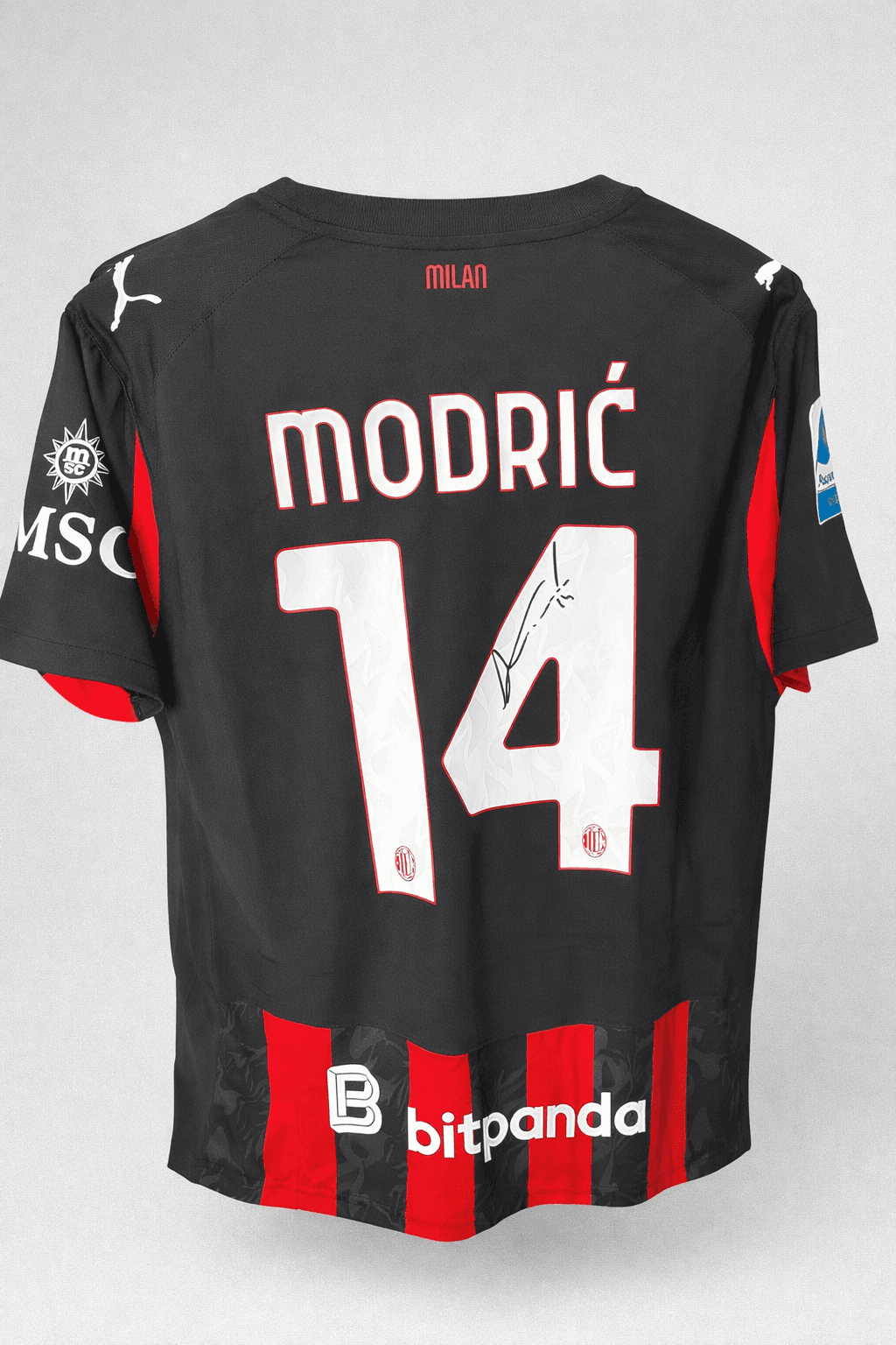 Modric AC Milan Match-Issued and Signed Shirt