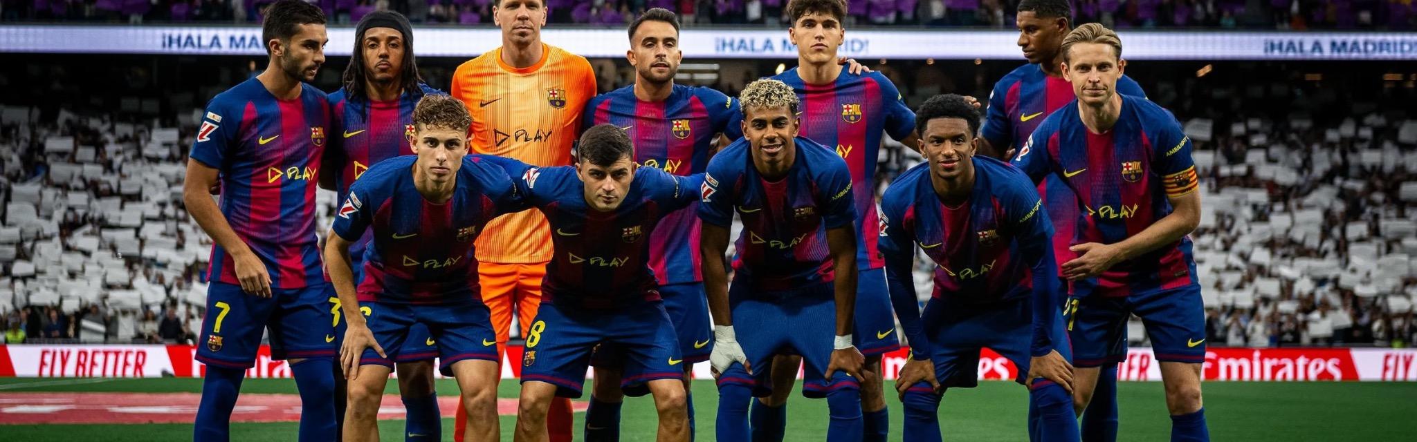 FC Barcelona Players with Special Shirts Sponsor for El Clasico